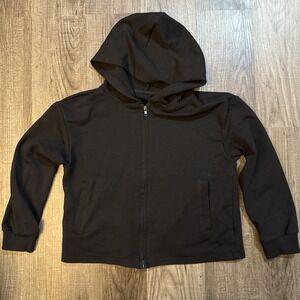 Girls Black Full Zip Hoodie Pockets Size 10 Closet Staple Athleisure